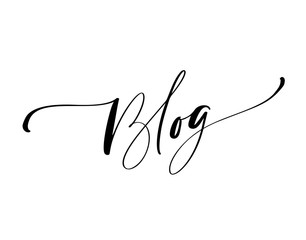 Blog vector calligraphy text. Concept for social media, mobile apps. Blogging sign, design template, modern trend design illustration