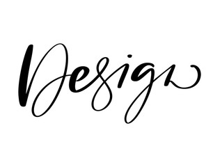 Concept of word Design. Vector illustration hand drawn vector logo text and label for any use, on a white background. Just place your own brand name