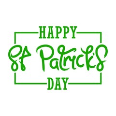 Saint Patrick's Day hand painted lettering. Creative calligraphy template. Vector