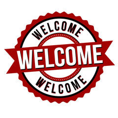 Welcome label or sticker