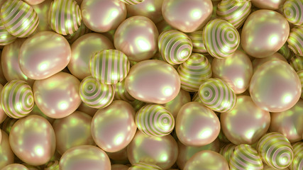 Beautiful background with beads, particles and simulation. 3d illustration, 3d rendering.