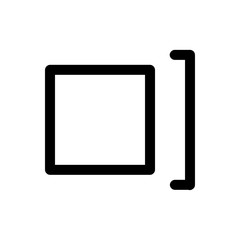 measuring square shape icon with line style
