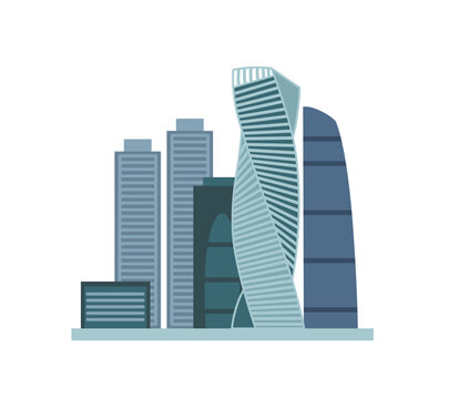 Moscow city flat vector illustration