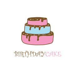 Cake logo template design. Vector illustration.