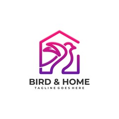 Bird & Home Illustration Vector Template