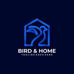 Bird & Home Illustration Vector Template
