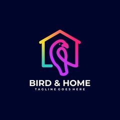 Bird & Home Illustration Vector Template