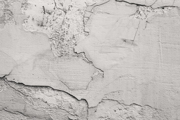 Aged grungy black and white textures cement stucco background
