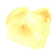 Pale pale yellow blot isolated on white background