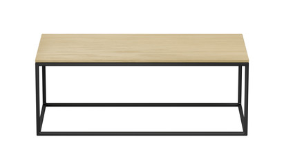 Wood and metal coffee table.