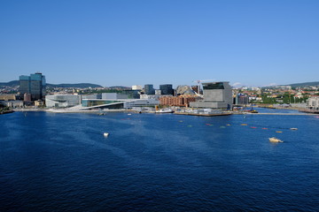 Fototapeta na wymiar Oslo waterfront and city view, Oslo, Norway