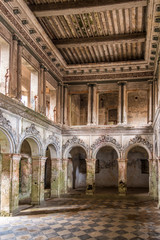 Fototapeta premium View at the interior of abandoned house on the street Panam Nagar in Sonargaon - Bangladesh