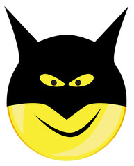 Super Hero Smile Face Button Isolated