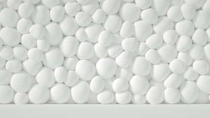 Beautiful background with beads, particles and simulation. 3d illustration, 3d rendering.