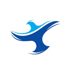 Bird curves style logo vector