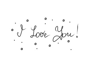 I love you. Hand lettering for concept design. Information vector illustration concept. Typography background template simple