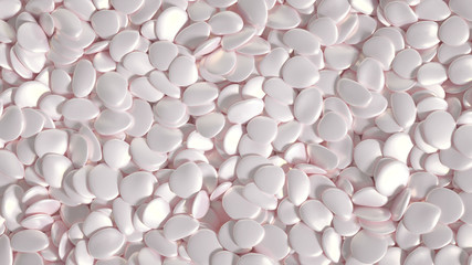 Beautiful background with beads, particles and simulation. 3d illustration, 3d rendering.