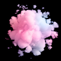 Fototapeta premium Cloud isolated, steam, smoke. 3d illustration, 3d rendering.