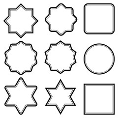 Set tag sticker badge stock vector element uniforms, ammunition, badge, stickers, cards