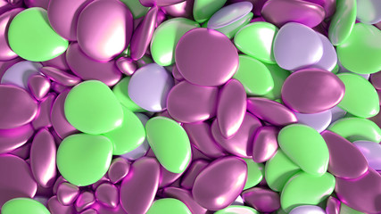 Beautiful background with beads, particles and simulation. 3d illustration, 3d rendering.