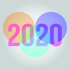 simple vector 2020 Happy New Year. Can be used for calendars, posters, brochures, or digital technology.