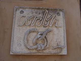 An interesting artwork rural street in north of spain, Camino de Santiago, Way of St. James, Journey from Hornillos del Camino to Castrojeriz, French way, Spain