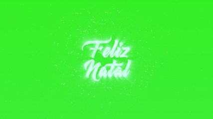 Feliz Natal calligraphy text animation with firework and neon text. Translation: Merry Christmas - Powered by Adobe
