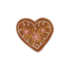 heart gingerbread Christmas cookies with flower decor