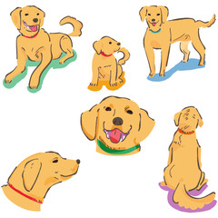 ラブラドールレドリバー　セット　イラスト