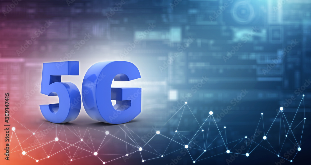 Poster 3d rendering 5g network 5g connection