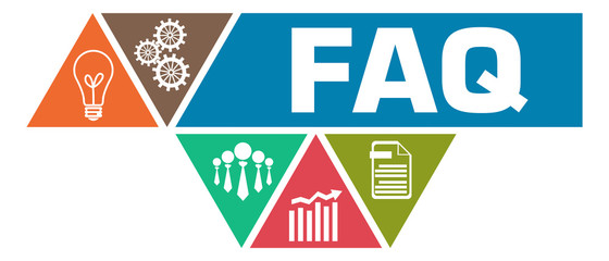 FAQ - Frequently Asked Questions Colorful Triangle Polygon Horizontal 