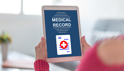 Medical record concept on a tablet