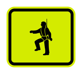 PPE Icon.Safety Harness Must Be Worn Symbols Sign Isolate On White Background,Vector Illustration EPS.10