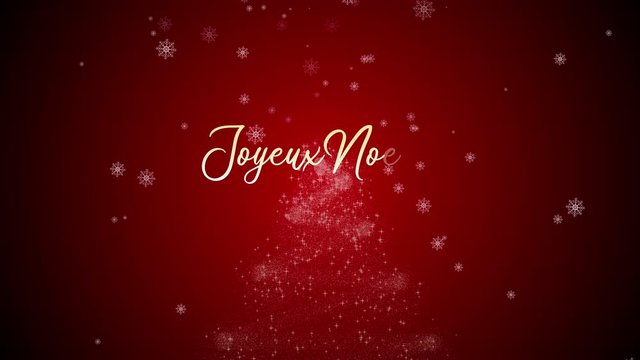 joyeux noël, merry christmas animation magical in red background