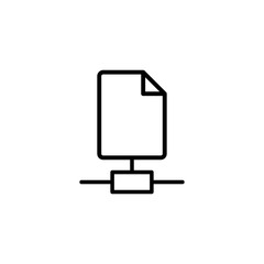 Transfer files line icon, outline vector sign, linear style pictogram isolated on white. Data transfer symbol, vector illustration.