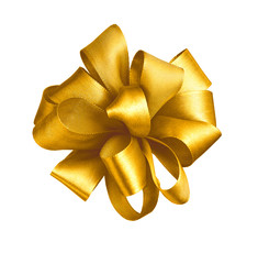 Golden ribbon isolated on white background