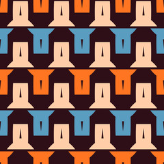 Seamless pattern with alternating bright geometric shapes.
