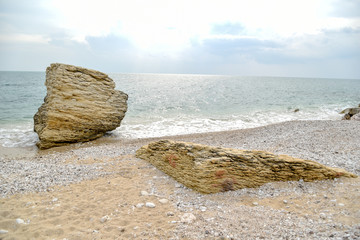 Mattinata Beach With Rocks by Morning 