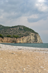 Mattinata Coast by Morning with Cloudy Sky and Gargano Promontory View