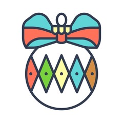 Christmas ornaments, baubles or Christmas ball filled icon