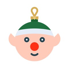 Christmas ornaments, baubles or Christmas ball flat icon