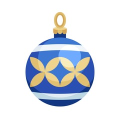 Fototapeta premium Christmas ornaments, baubles or Christmas ball flat icon