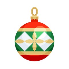 Christmas ornaments, baubles or Christmas ball flat icon