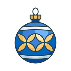 Christmas ornaments, baubles or Christmas ball filled icon