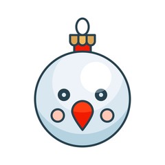 Christmas ornaments, baubles or Christmas ball filled icon