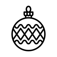 Christmas ornaments, baubles or Christmas ball line icon