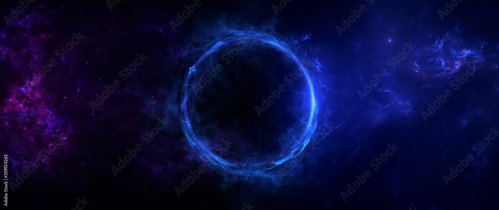 Wall mural black hole, science fiction wallpaper. beauty of deep space. colorful graphics for background, like 