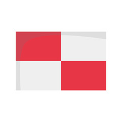 Maritime flag to represent the letter U isolated on white background Vector Illustration