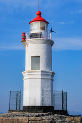 old abandoned lighthouse in the sea