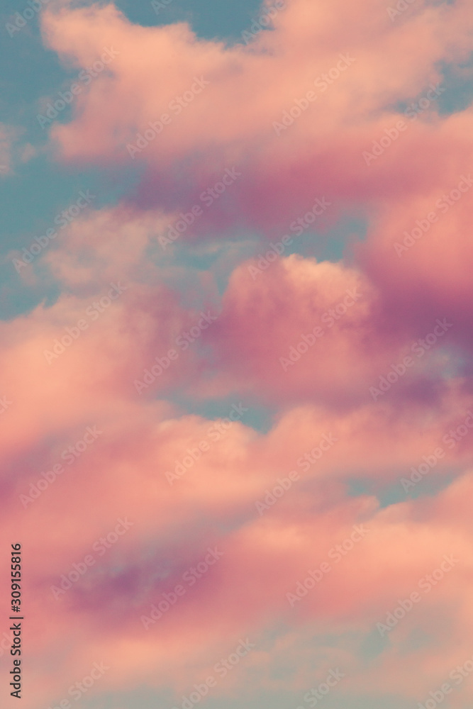 Canvas Prints heaven with pink clouds background image